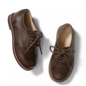 Janie and Jack Brown Kids Wingtip Shoes